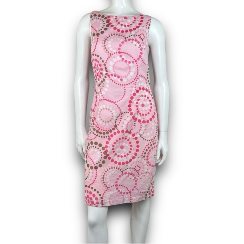 LAUNDRY BY SHELLI SEGAL Pink Dot Print Retro Shift Dress Mod Barbiecore Twee 60s - Picture 3 of 16